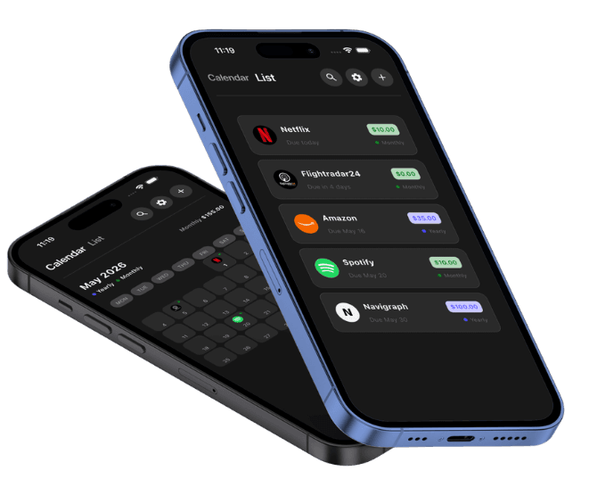 App screenshots on two phones